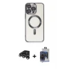ieg™ iPhone 15 Pro Max Kılıf Nova Işık Özel Seri - Siyah Vanessa Magic Cam + Raze Metal Kamera Lens - GS