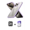 ieg™ iPhone 15 Pro Max Kılıf Nova Işık Serisi - Siyah Bilvis 5in1 3D Magic Cam Ekran Koruyucu + PVD Metal Kamera Lens - SH
