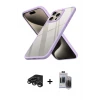 ieg™ iPhone 15 Pro Max Kılıf Nova Işık Serisi - Siyah Vanessa Magic Hayalet Cam + Raze Metal Kamera Lens - TMGI