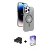 ieg™ iPhone 15 Pro Max Kılıf Nova Modern Prime - Siyah Bilvis 5in1 3D Magic Cam Ekran Koruyucu + Raze Metal Kamera Lens - GS