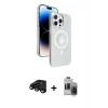 ieg™ iPhone 15 Pro Max Kılıf Nova Modern Prime - Siyah Vanessa Magic Hayalet Cam + Raze Metal Kamera Lens - SH