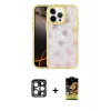 ieg™ iPhone 15 Pro Max Kılıf Odak Prime - Siyah Buffer Cam Ekran Koruyucu + PVD Metal Kamera Lens - LT