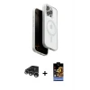 ieg™ iPhone 15 Pro Max Kılıf Pusula Form Serisi - Siyah Buffer Hayalet Cam Ekran Koruyucu + Raze Metal Kamera Lens - GS