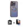 ieg™ iPhone 15 Pro Max Kılıf Pusula Form - Siyah 3D Antistatik Mat Seramik Nano Ekran Koruyucu + PVD Metal Kamera Lens - TU