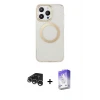 ieg™ iPhone 15 Pro Max Kılıf Pusula Form - Siyah Bilvis 5in1 3D Magic Cam Ekran Koruyucu + Raze Metal Kamera Lens - GS