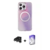 ieg™ iPhone 15 Pro Max Kılıf Pusula Form - Siyah Bilvis 5in1 3D Magic Cam Ekran Koruyucu + Raze Metal Kamera Lens - GS