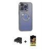 ieg™ iPhone 15 Pro Max Kılıf Pusula Form - Siyah Buffer Cam Ekran Koruyucu + Raze Metal Kamera Lens - GS