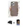 ieg™ iPhone 15 Pro Max Kılıf Pusula Modern - Siyah Buffer Hayalet Cam Ekran Koruyucu + Raze Metal Kamera Lens - SH