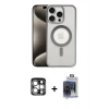 ieg™ iPhone 15 Pro Max Kılıf Siluet Çizgi Serisi - Siyah Vanessa Magic Cam + PVD Metal Kamera Lens - GS