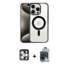 ieg™ iPhone 15 Pro Max Kılıf Siluet Çizgi Serisi - Siyah Vanessa Magic Cam + PVD Metal Kamera Lens - GS
