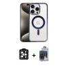 ieg™ iPhone 15 Pro Max Kılıf Siluet Çizgi Serisi - Siyah Vanessa Magic Cam + PVD Metal Kamera Lens - TU