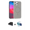 ieg™ iPhone 15 Pro Max Kılıf Siluet Doku Özel Seri - Siyah 3D Antistatik Seramik Nano Ekran Koruyucu + Raze Metal Kamera Lens - LT