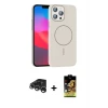 ieg™ iPhone 15 Pro Max Kılıf Siluet Doku Özel Seri - Siyah Buffer Cam Ekran Koruyucu + Raze Metal Kamera Lens - GS