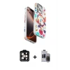 ieg™ iPhone 15 Pro Max Kılıf Siluet Doku - Siyah Vanessa Magic Hayalet Cam + PVD Metal Kamera Lens - TU