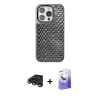ieg™ iPhone 15 Pro Max Kılıf Siluet Form Serisi - Siyah Bilvis 5in1 5D Magic Hayalet Cam Ekran Koruyucu + Raze Metal Kamera Lens - TMGI