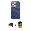 ieg™ iPhone 15 Pro Max Kılıf Siluet Form Serisi - Siyah Buffer Cam Ekran Koruyucu + Raze Metal Kamera Lens - LT