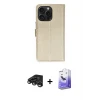 ieg™ iPhone 15 Pro Max Kılıf Siluet Işık Serisi - Siyah Bilvis 5in1 5D Magic Hayalet Cam Ekran Koruyucu + Raze Metal Kamera Lens - TMGI
