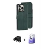 ieg™ iPhone 15 Pro Max Kılıf Siluet Işık Serisi - Siyah Bilvis 5in1 5D Magic Hayalet Cam Ekran Koruyucu + Raze Metal Kamera Lens - SH
