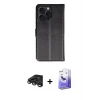 ieg™ iPhone 15 Pro Max Kılıf Siluet Işık Serisi - Siyah Bilvis 5in1 5D Magic Hayalet Cam Ekran Koruyucu + Raze Metal Kamera Lens - TMGI