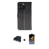 ieg™ iPhone 15 Pro Max Kılıf Siluet Işık Serisi - Siyah Buffer Hayalet Cam Ekran Koruyucu + Raze Metal Kamera Lens - LT