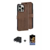 ieg™ iPhone 15 Pro Max Kılıf Siluet Işık Serisi - Siyah Buffer Hayalet Cam Ekran Koruyucu + Raze Metal Kamera Lens - LT