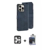 ieg™ iPhone 15 Pro Max Kılıf Siluet Işık Serisi - Siyah Vanessa Magic Cam + PVD Metal Kamera Lens - GS
