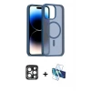 ieg™ iPhone 15 Pro Max Kılıf Siluet Minimal Prime - Siyah 3D Antistatik Seramik Nano Ekran Koruyucu + PVD Metal Kamera Lens - LT