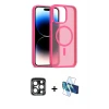 ieg™ iPhone 15 Pro Max Kılıf Siluet Minimal Prime - Siyah 3D Antistatik Seramik Nano Ekran Koruyucu + PVD Metal Kamera Lens - LT