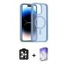 ieg™ iPhone 15 Pro Max Kılıf Siluet Minimal Prime - Siyah Bilvis 5in1 3D Magic Cam Ekran Koruyucu + PVD Metal Kamera Lens - TU