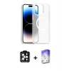ieg™ iPhone 15 Pro Max Kılıf Siluet Minimal Prime - Siyah Bilvis 5in1 3D Magic Cam Ekran Koruyucu + PVD Metal Kamera Lens - TU