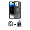 ieg™ iPhone 15 Pro Max Kılıf Siluet Minimal Prime - Siyah Vanessa Magic Cam + PVD Metal Kamera Lens - GS