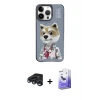 ieg™ iPhone 15 Pro Max Kılıf Siluet Modern Özel Seri - Siyah Bilvis 5in1 5D Magic Hayalet Cam Ekran Koruyucu + Raze Metal Kamera Lens - LT