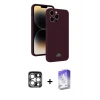 ieg™ iPhone 15 Pro Max Kılıf Vadi Çizgi Prime - Siyah Bilvis 5in1 3D Magic Cam Ekran Koruyucu + PVD Metal Kamera Lens - GS