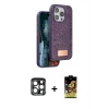 ieg™ iPhone 15 Pro Max Kılıf Vadi Klasik Serisi - Siyah Buffer Cam Ekran Koruyucu + PVD Metal Kamera Lens - LT