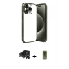 ieg™ iPhone 15 Pro Max Kılıf Vadi Minimal - Siyah Joko Magic 5D Hayalet Cam + Raze Metal Kamera Lens - GS