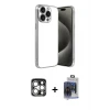 ieg™ iPhone 15 Pro Max Kılıf Vadi Minimal - Siyah Vanessa Magic Cam + PVD Metal Kamera Lens - GS