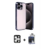 ieg™ iPhone 15 Pro Max Kılıf Vadi Minimal - Siyah Vanessa Magic Cam + PVD Metal Kamera Lens - GS