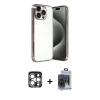 ieg™ iPhone 15 Pro Max Kılıf Vadi Minimal - Siyah Vanessa Magic Cam + PVD Metal Kamera Lens - GS
