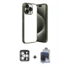 ieg™ iPhone 15 Pro Max Kılıf Vadi Minimal - Siyah Vanessa Magic Cam + PVD Metal Kamera Lens - GS