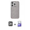 ieg™ iPhone 15 Pro Max Kılıf Vadi Özel Seri - Siyah Bilvis 5in1 5D Magic Hayalet Cam Ekran Koruyucu + PVD Metal Kamera Lens - GI