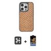 ieg™ iPhone 15 Pro Max Kılıf Vadi Özel Seri - Siyah Buffer Hayalet Cam Ekran Koruyucu + PVD Metal Kamera Lens - GI