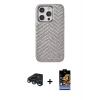 ieg™ iPhone 15 Pro Max Kılıf Vadi Özel Seri - Siyah Buffer Hayalet Cam Ekran Koruyucu + Raze Metal Kamera Lens - LT