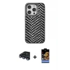 ieg™ iPhone 15 Pro Max Kılıf Vadi Özel Seri - Siyah Buffer Hayalet Cam Ekran Koruyucu + Raze Metal Kamera Lens - LT