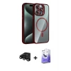 ieg™ iPhone 15 Pro Max Kılıf Yadigar Asil Koleksiyonu - Siyah Bilvis 5in1 5D Magic Hayalet Cam Ekran Koruyucu + Raze Metal Kamera Lens - SH
