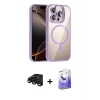 ieg™ iPhone 15 Pro Max Kılıf Yadigar Asil Koleksiyonu - Siyah Bilvis 5in1 5D Magic Hayalet Cam Ekran Koruyucu + Raze Metal Kamera Lens - SH