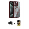 ieg™ iPhone 15 Pro Max Kılıf Yadigar Asil Koleksiyonu - Siyah Buffer Cam Ekran Koruyucu + Raze Metal Kamera Lens - SH