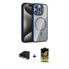 ieg™ iPhone 15 Pro Max Kılıf Yadigar Asil Koleksiyonu - Siyah Buffer Cam Ekran Koruyucu + Raze Metal Kamera Lens - SH
