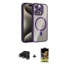 ieg™ iPhone 15 Pro Max Kılıf Yadigar Asil Koleksiyonu - Siyah Buffer Cam Ekran Koruyucu + Raze Metal Kamera Lens - SH