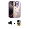ieg™ iPhone 15 Pro Max Kılıf Yadigar Asil Koleksiyonu - Siyah Buffer Cam Ekran Koruyucu + Raze Metal Kamera Lens - SH
