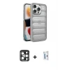 ieg™ iPhone 15 Pro Max Kılıf Yadigar Doku Özel Seri - Siyah Bilvis 0.18mm Plus Cam Ekran Koruyucu + PVD Metal Kamera Lens - LT